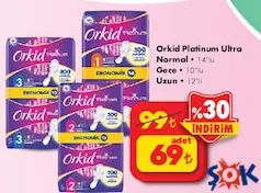 ORKİD PLATİNUM ULTRA 14'LÜ/GECE 10'LU/UZUN 12'Lİ HİJYENİK PED